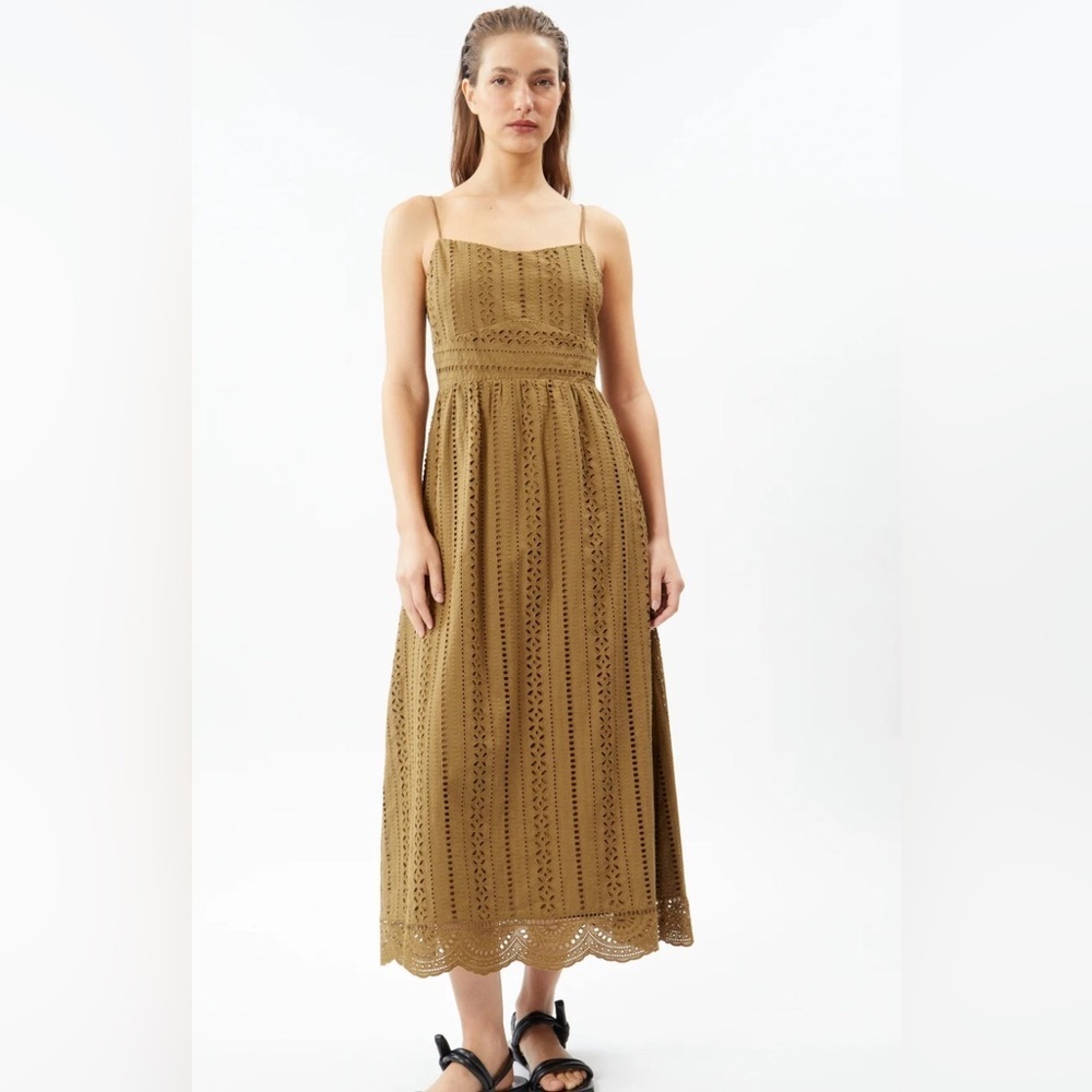 NWT! DELUC Masson Dress Brown Eyelet Size Small